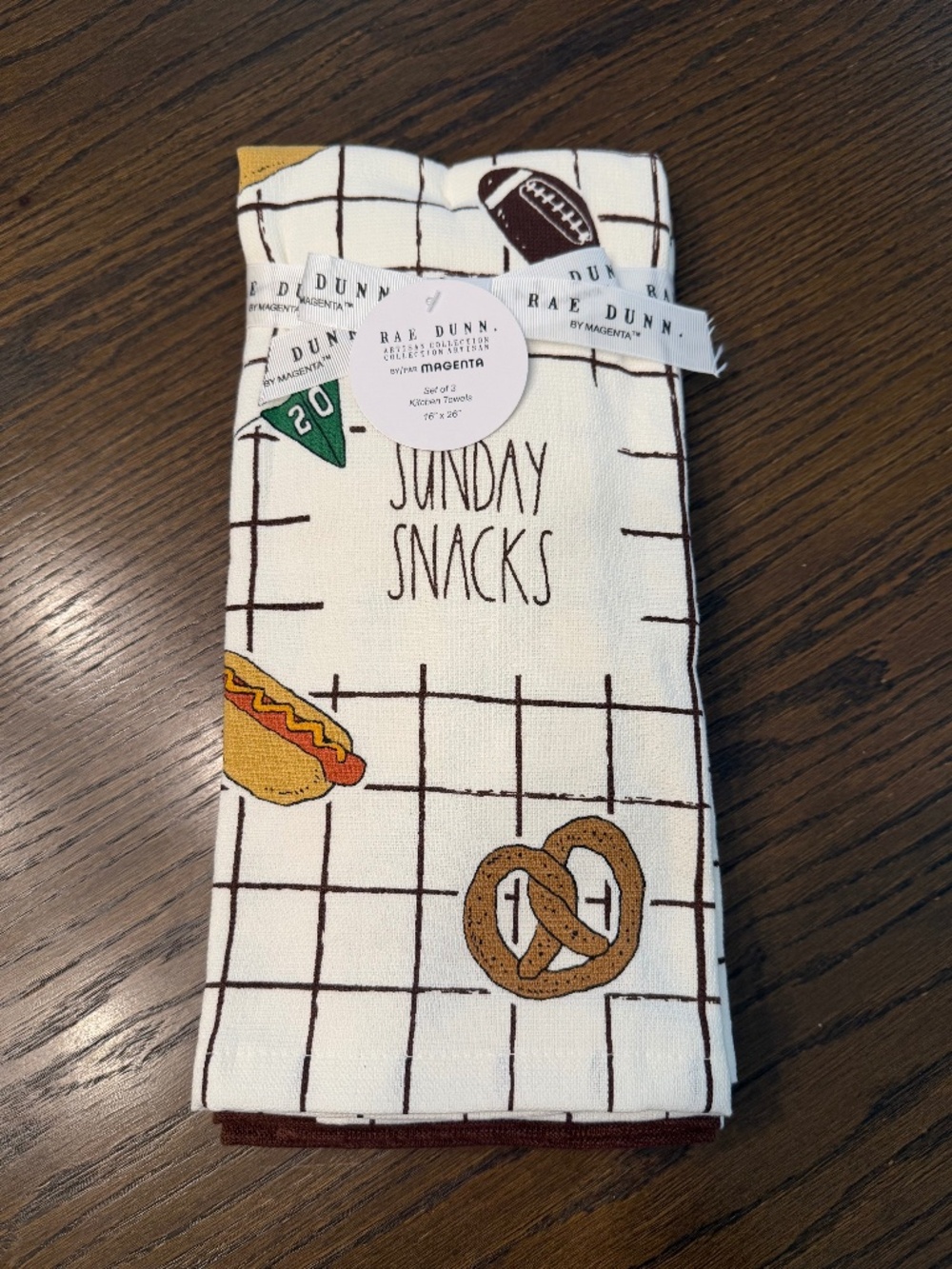 NWT - Rae Dunn Artisan Collection by Magenta 3-piece kitchen towel set.